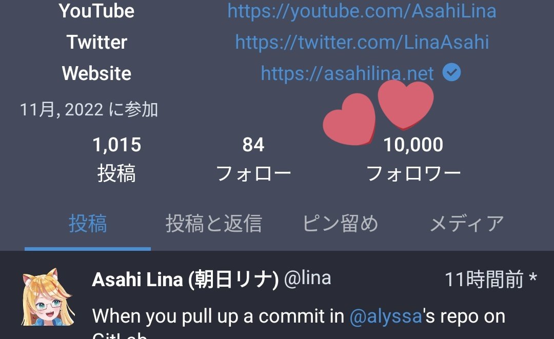 Asahi Lina 朝日リナ Linavtsocial On Twitter Omg I Just Hit 10000