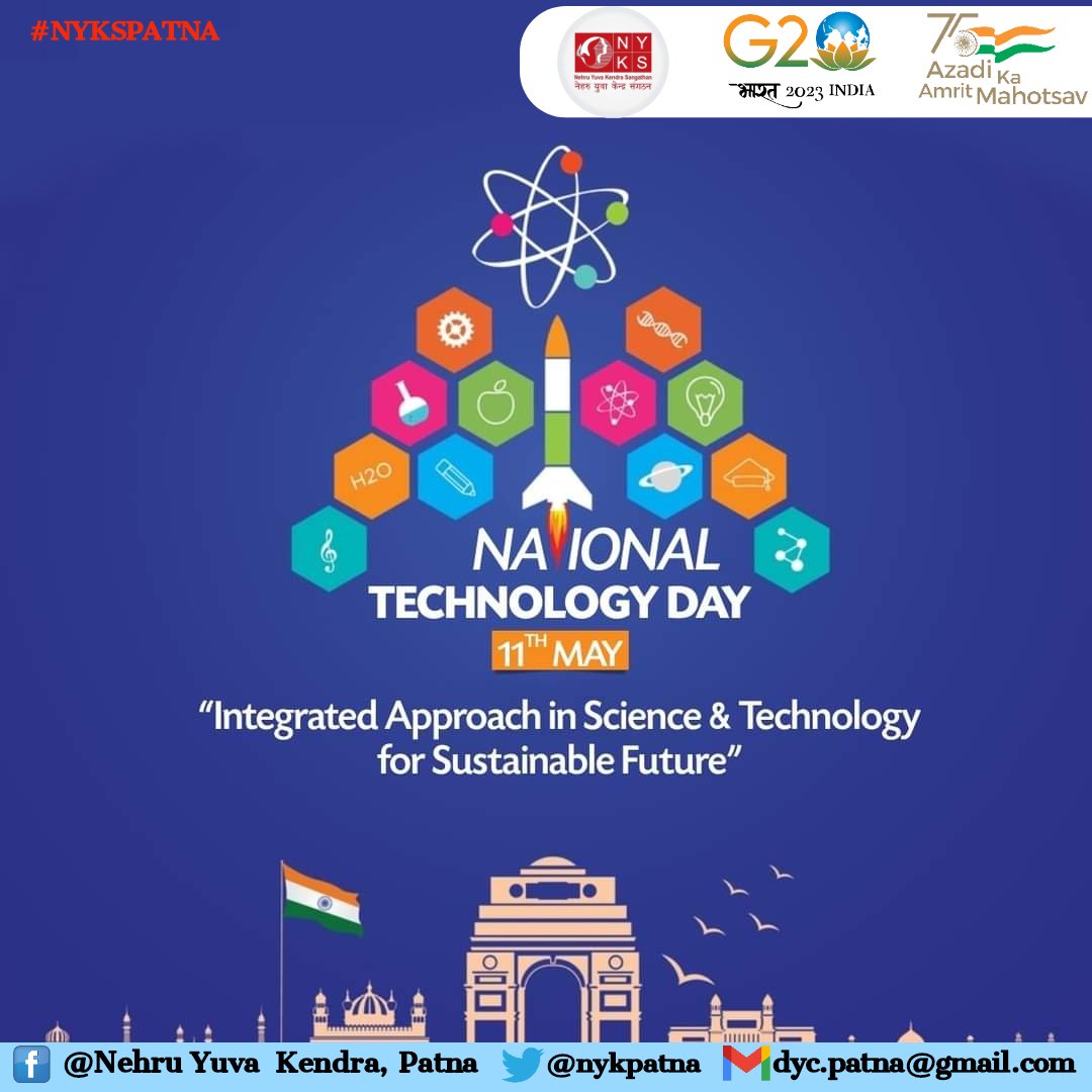 nykpatna's tweet image. The day is commemorated as an achievement of India&apos;s technical advances, since on May 11, 1998, the country successfully tested nuclear weapons in Pokhran, #Rajasthan 

#NationalTechnologyDay #NationalTechnologyDay2023 #AmritMahotsav #india #science #innovations