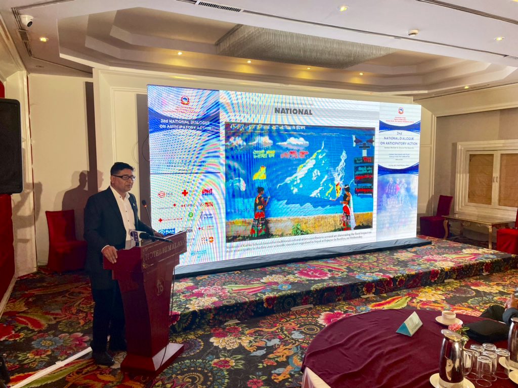 Let's convert science into a language that is understandable to everyone - says @anilpokhrel CEO of @NDRRMA_Nepal at the 2nd National Dialogue Platform on #AnticipatoryAction in Nepal 🇳🇵 #NDAA2023