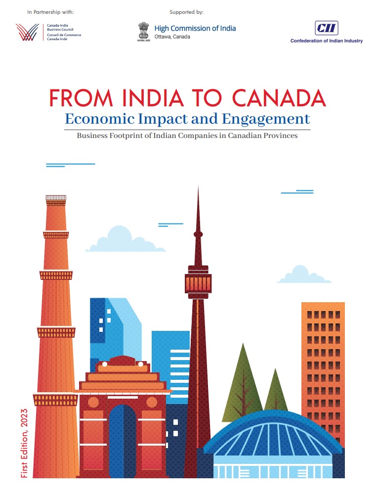 FollowCII's tweet photo. Thank you Ministers @PiyushGoyal and @Mary_Ng for launching our report today on the growing contributions of Indian companies in Canada. Indian companies have invested $6.6 billion and support over 17,000 jobs in Canada, and poised for future growth! @CanadaIndiaBiz #IndiaCanada

Report highlights Indian companies have collectively invested $6.6 billion #FDI and created 17000+ #jobs in Canada. Spread across 8/ 10 provinces. Undertake R&D #CSR efforts. Key sectors: #tech #pharma #manufacturing #food #energy. 
Full report here➡️https://t.co/1QxnyJDf5n 

@HCI_Ottawa @IndiainToronto @CGIVancouver @CanadainIndia  @CanadaTrade
