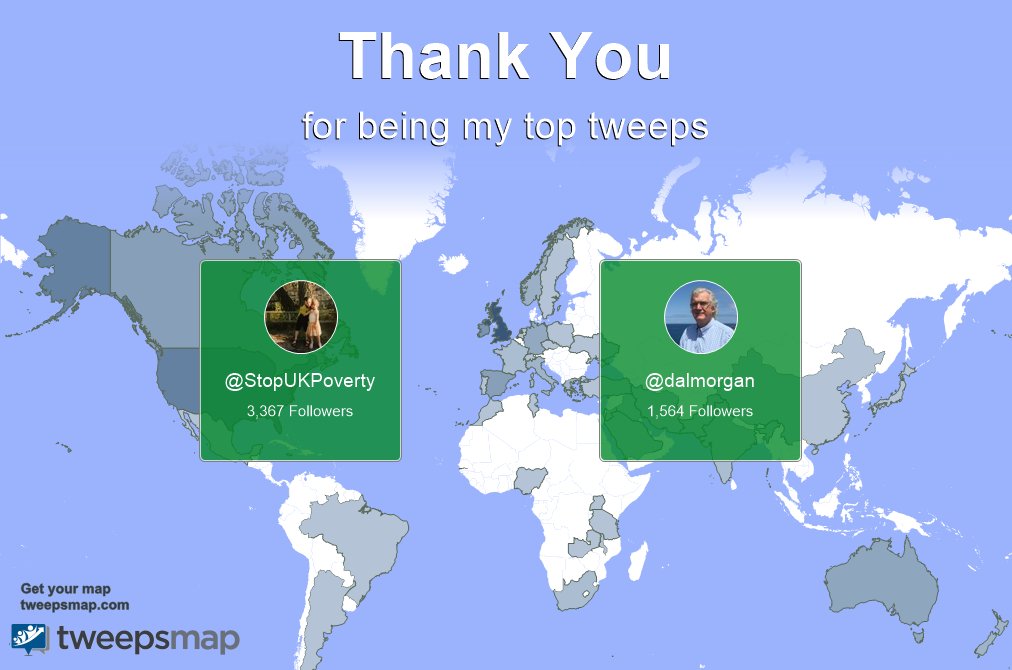 Special thanks to my top new tweeps this week @StopUKPoverty, @dalmorgan