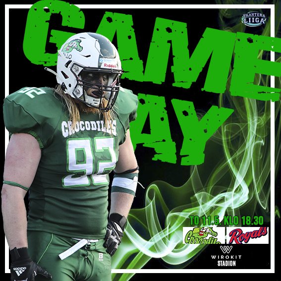 Gameday 1! Tonight 6.30 pm at Wirokit Stadium. Gates open 5.30 pm

#crocodilesfootball #seinäjokicrocodiles #vaahteraliiga #jenkkifutis #football #bleedgreen #vihreeiskee  #sjkkaupunki #sjkliikunta #wirokit #wasaroyals #botniabowl