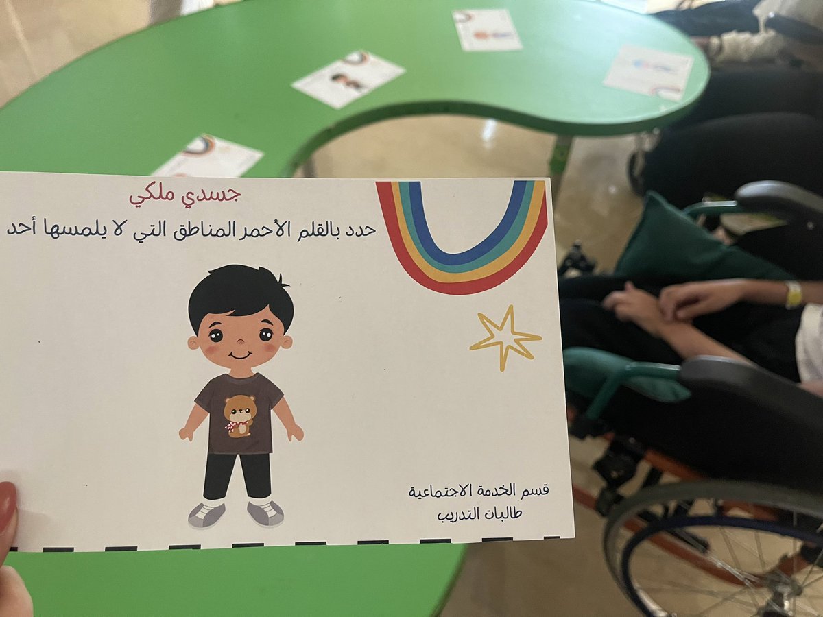 SBAHC_SW's tweet image. انطلاقًا من مبدأ حماية اطفالنا تم تفعيل برنامج ( جسدي ملكي ) لحماية الاطفال وتوعيتهم من خلال مناقشة مفهوم التحرش الجنسي وكيفية الحماية منه والمناطق التي لا يسمح لاحد التعرض لها. 
@Sultan_City