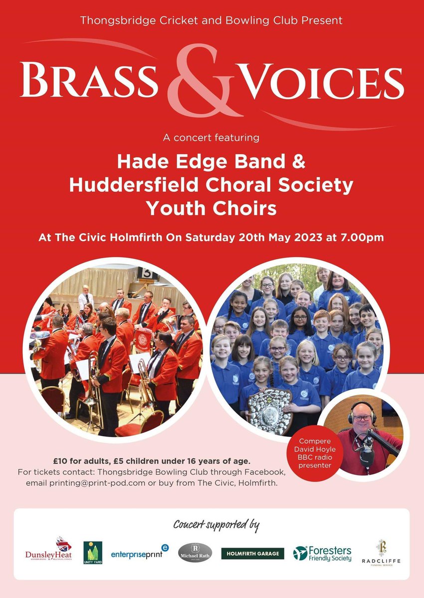 HudChoralYouth's tweet photo. Why not come along and join us as we're the special guests of Thongsbridge Cricket & Bowling Club along with the FAB-U-LOUS Hade Edge Band! #hadeedgeband #huddersfield #thecivicholmfirth #holmfirth #kirklees #huddersfieldchoralsociety #makingmusic #singingisfun #youthchoir https://t.co/pXqsK5byiU