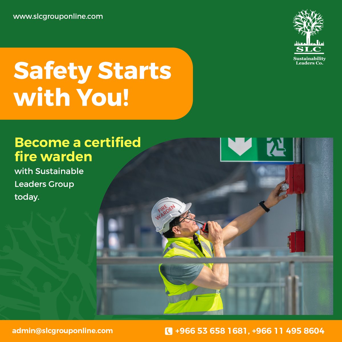 OnlineSlc's tweet image. Start your career as a Fire Warden. Our experienced instructors provide hands-on training in fire safety, emergency planning, and response techniques. Join our fire warden training course

𝑉𝑖𝑠𝑖𝑡🌐slcgrouponline.com
𝐶𝑜𝑛𝑡𝑎𝑐𝑡 𝑢𝑠☎️+966-114958604 or +966-536581681