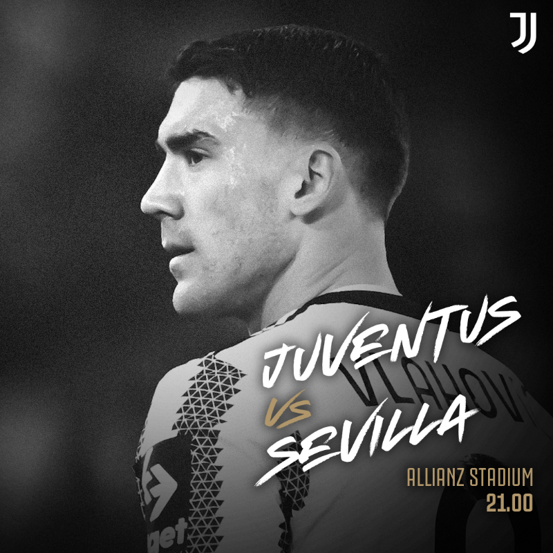 juventusfc's tweet photo. Primo Round ⚪️⚫️
🏆 @EuropaLeague 
🆚 Siviglia 
🏟️ Allianz Stadium 
⏰ 21:00
📲 #JUVSEV #UEL