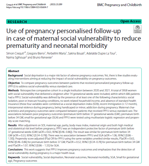 L' équipe de la maternité de Montreuil démontre comment l'accompagnement personnalisé des femmes socialement plus vulnérables améliore la santé périnatale. L'<a href="/ARS_IDF/">ARS Île-de-France</a> soutient cet projet depuis le début, alors on est très heureux. Merci et bravo...
…pregnancychildbirth.biomedcentral.com/articles/10.11…