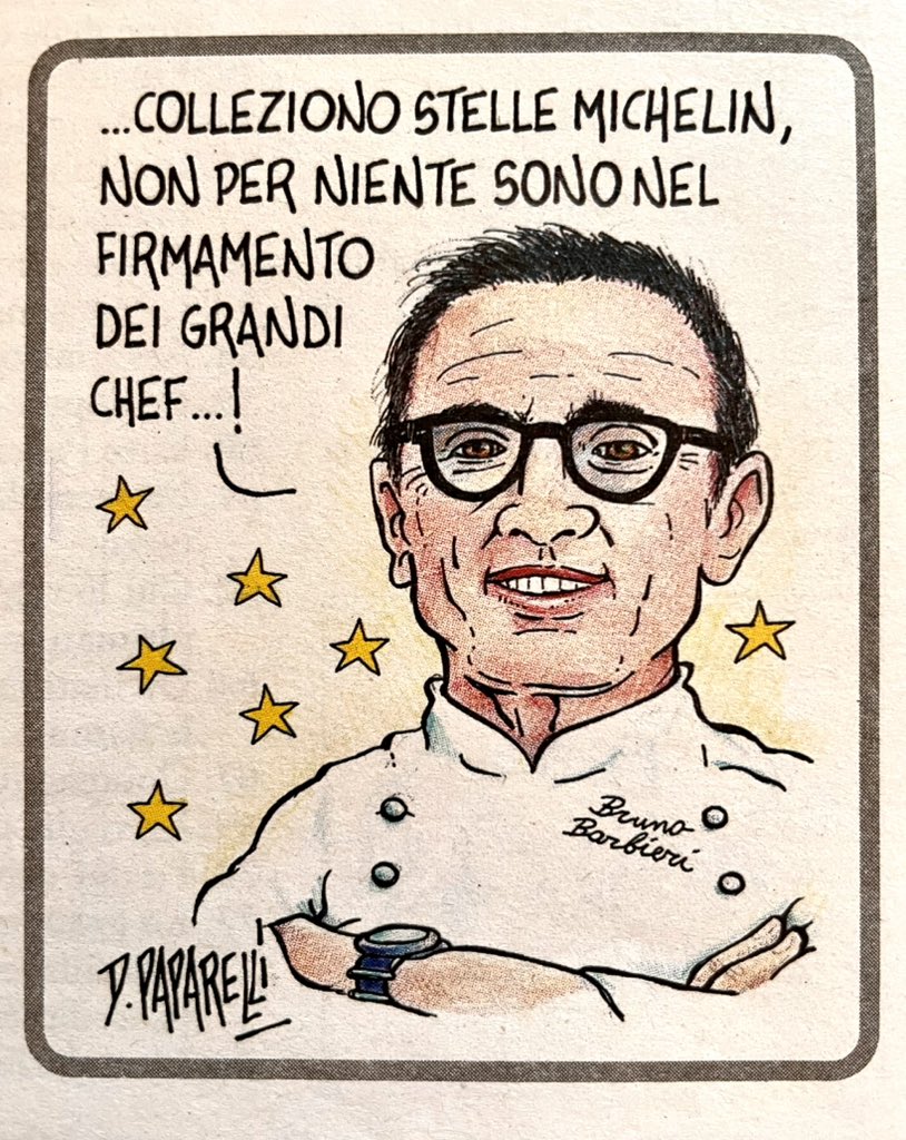 La #vignetta pubblicata questa settimana sul periodico #EnigmisticaPiù a pagina 40 - #comic #cartoon #chef #stellemichelin @barbierichef