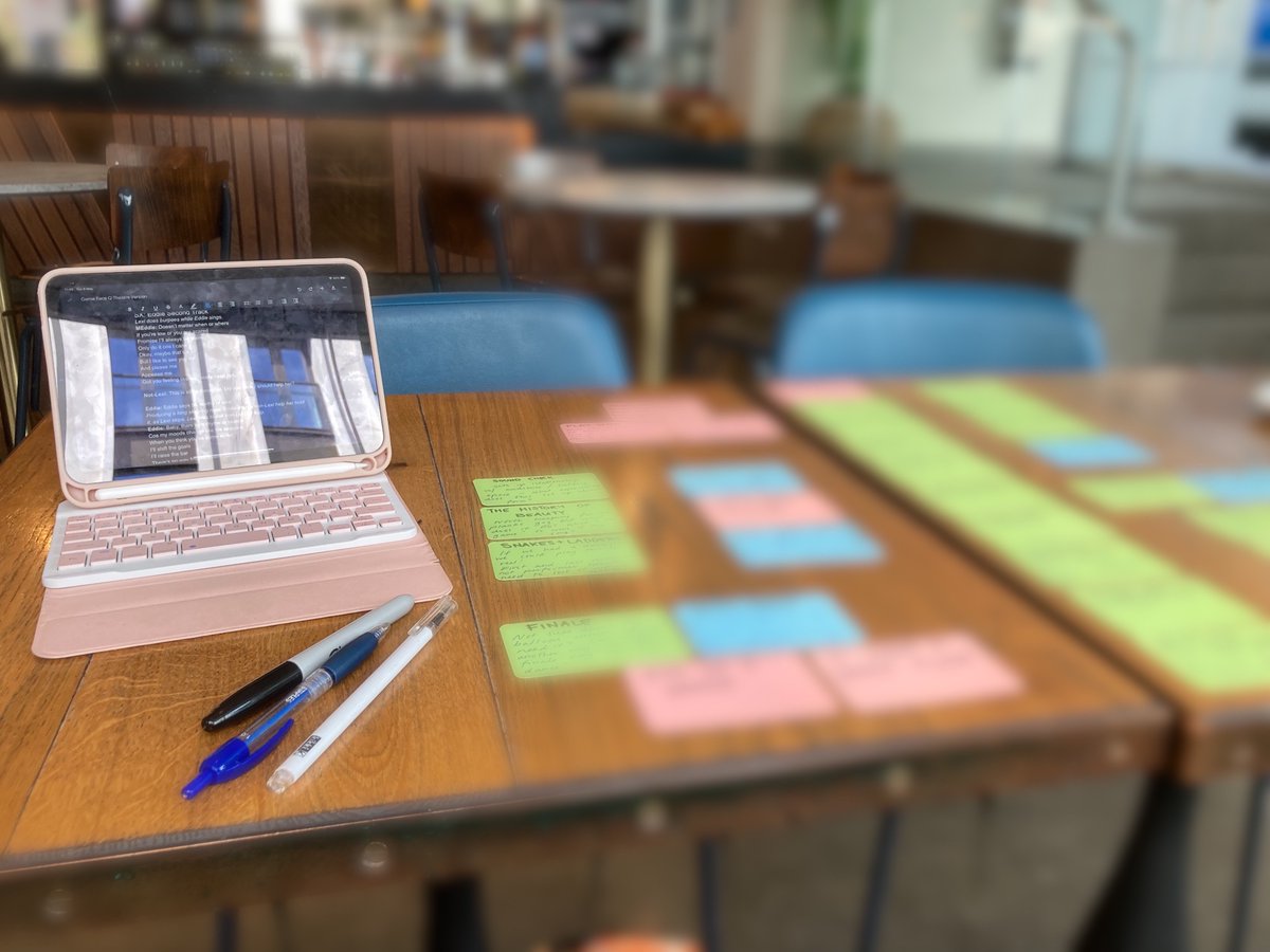 itsLexiClare's tweet image. So nice to have a chill space and a bit of dedicated time to play around with some writing projects. Thanks @MercuryMusicals and @TheOtherPalace 😊 #writeherewritenow