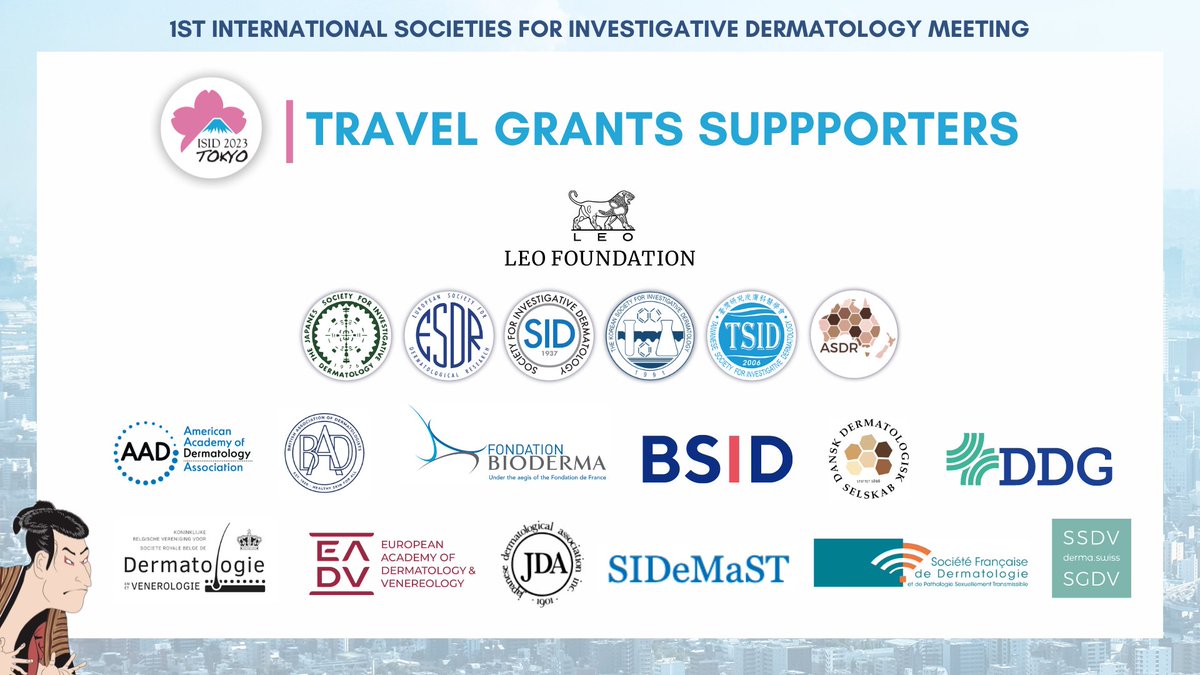 ISID2023Tokyo's tweet photo. The ISID Organising committee is grateful to the following organisations for their generous support of travel grants to attend #ISID2023Tokyo

https://t.co/zYpv79oWaX https://t.co/tZctVatAaX