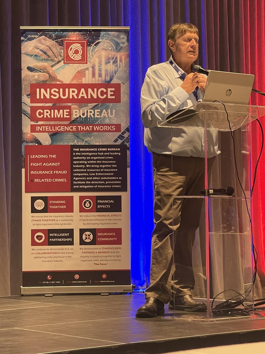 saicb's tweet photo. Our Head of Non-Life Insurance Operations, Louwrens Liebenberg discussing “The Increased Physicality of Crime in SA” at the #ICB2023Conference
#IntelligentPartnerships
#IntelligenceThatWorks
#MakingADifference https://t.co/ueLQFHj6Lw