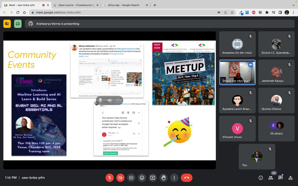 CrowdsourceKU's tweet photo. Hope you have made your way to Chandaria Training Room for first session of AI and ML essentials . 

We also got featured on Crowdsource SSA Monthly Huddle which so exciting 🥳💃 https://t.co/SGU0GMEUZs