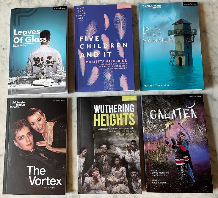 Methuen Drama (@methuendrama) on Twitter photo Another week of play publishing !
⭐️LEAVES OF GLASS Philip Ridley
⭐️FIVE CHILDREN AND IT @mazkirkbride
⭐️IDLE, THEY YAMMER Matt Trevannion
⭐️THE VORTEX <a href="/NoelCowardSir/">Sir Noël Coward</a>
⭐️WUTHERING HEIGHTS Ben Lewis & Lucinka Eisler
⭐️GALATEA @elbfrankland, Subira Joy ed. @andykesson Another week of play publishing !
⭐️LEAVES OF GLASS Philip Ridley
⭐️FIVE CHILDREN AND IT @mazkirkbride
⭐️IDLE, THEY YAMMER Matt Trevannion
⭐️THE VORTEX <a href="/NoelCowardSir/">Sir Noël Coward</a>
⭐️WUTHERING HEIGHTS Ben Lewis & Lucinka Eisler
⭐️GALATEA @elbfrankland, Subira Joy ed. @andykesson