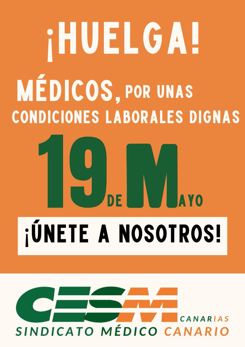 Marcada en el calendario 📅 la nueva fecha.
1️⃣9️⃣ de mayo.

❌No concretan sobre las medidas.
❌No proponen cambios.
❌Continúan como el último año.

#huelgamedicos19demayo