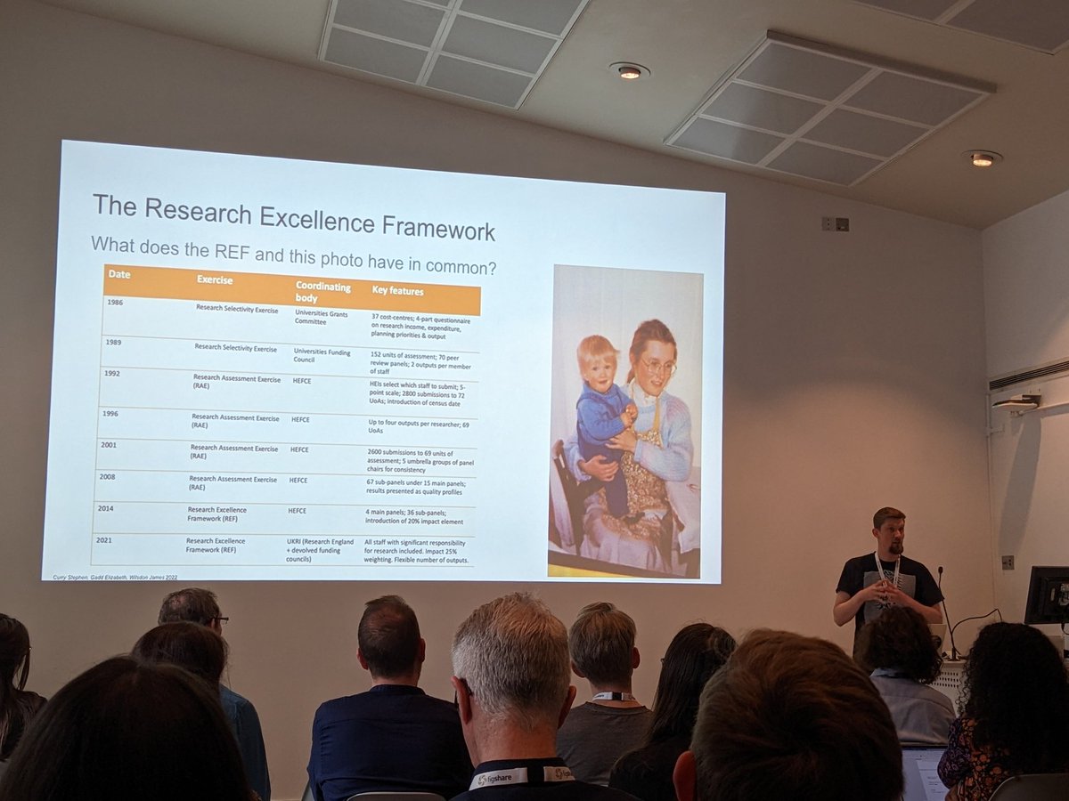 "The REF can only be understood backwards, but must be experienced forwards" Hilarious and accurate observation from Adrian Clark <a href="/figshare/">Figshare</a> at #FigshareFest