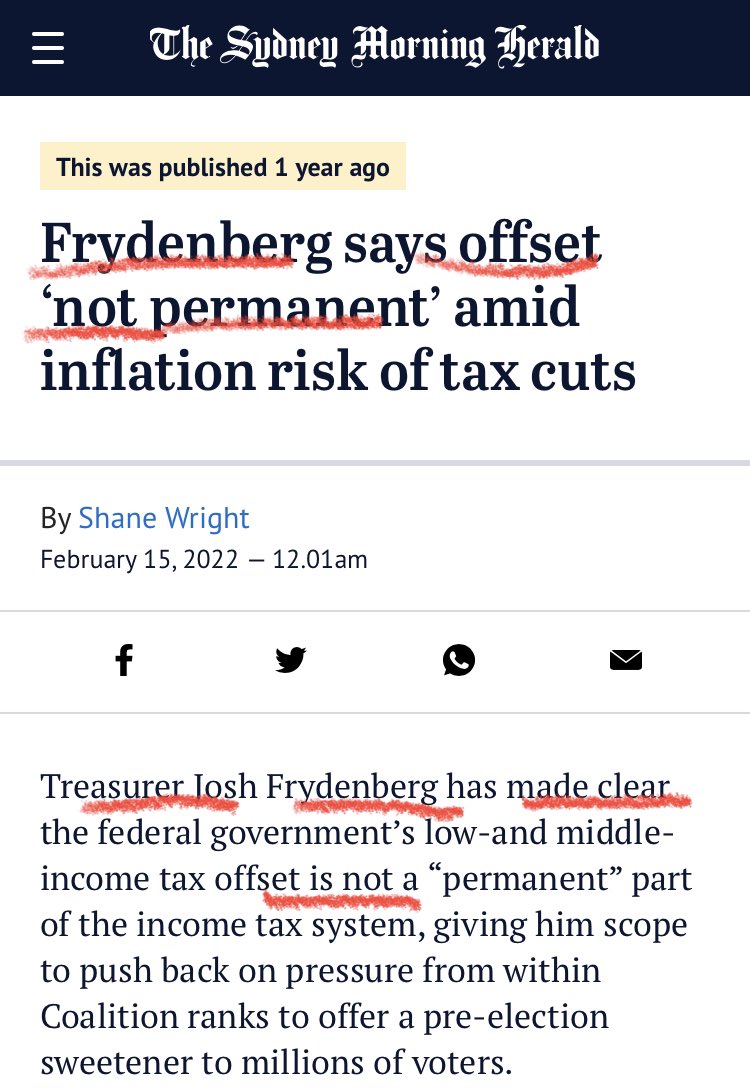 Jeff4theclimate's tweet photo. @JulianHillMP “..committed to end the temporary pre election vote buying #taxoffset ?”
… That’s a nonsense Laura..”
… just because we said something once is a nonsense #laura..”
#budgetreply https://t.co/a1n8ig5sVb