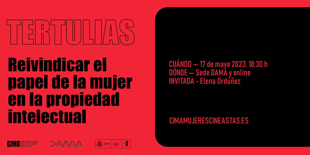 CIMAcineastas's tweet photo. ⚡️¡Ven a la próxima #TertuliaCIMA!

Charlaremos con la abogada Elena Ordúñez, experta en Propiedad Intelectual y Derecho del entretenimiento y asesora legal en numerosas producciones audiovisuales.

➕info y reserva de plaza👉🏽https://t.co/V4QSeinj1l

@DAMAUTOR @CineICAA https://t.co/kIORh67Ehy