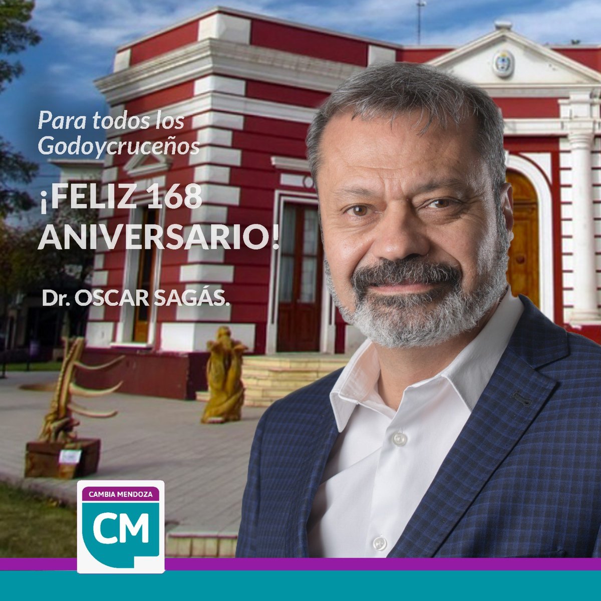 En el 168 aniversario de mi querido Godoy Cruz, quiero mandarle un gran abrazo a cada uno de los vecinos. 

En estos tiempos difíciles es muy importante mantenerse unidos como comunidad 🫶🏻