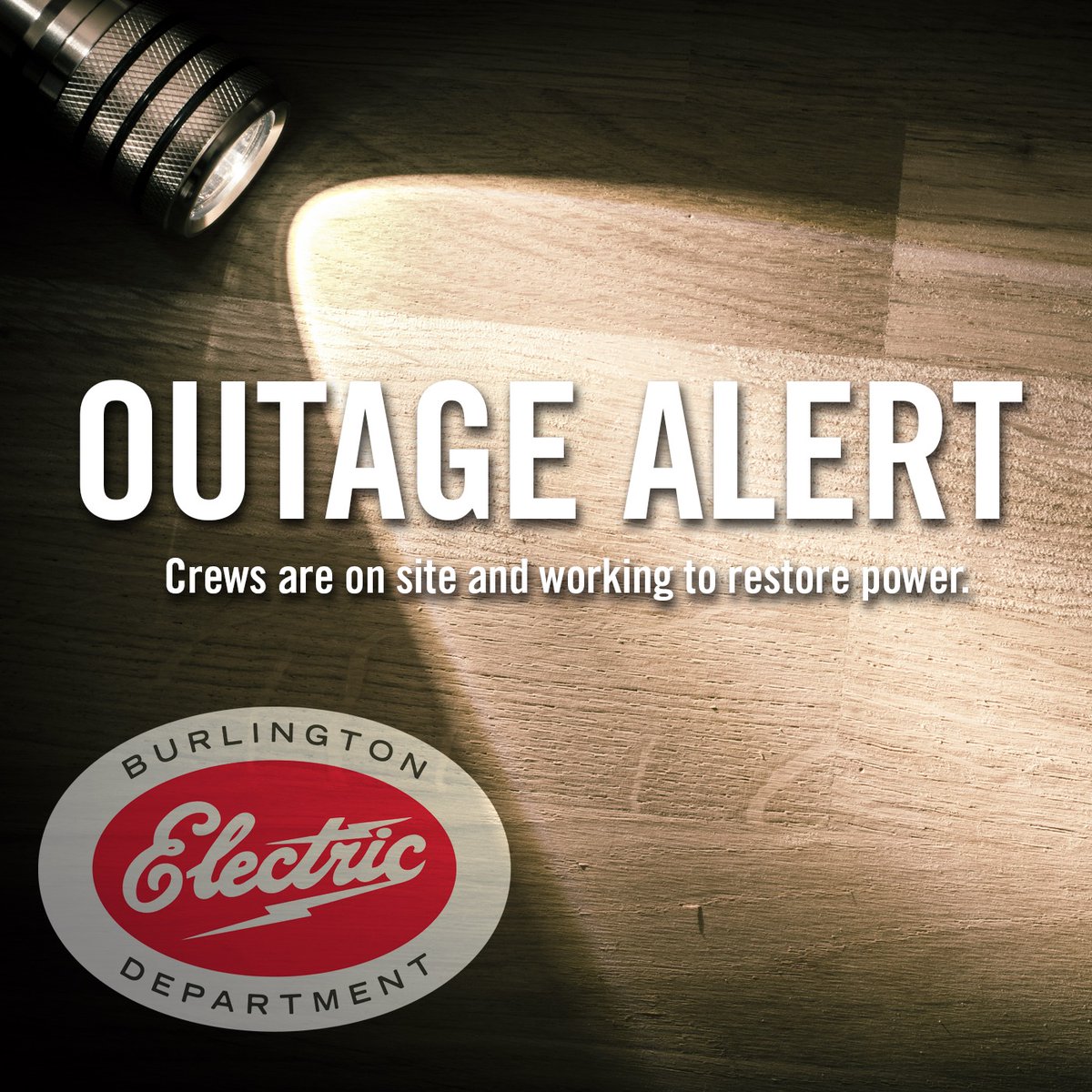 We are aware of a large outage in the Old North End and Waterfront in #btv . Our crews are hard at work. Updates as they come in. Thank you for your patience and we apologize for the inconvenience. #burlingtonvt