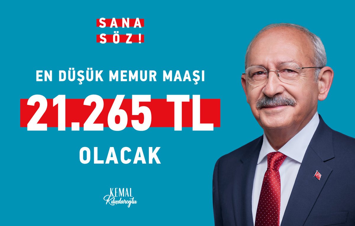 Erdoğan seçime 3 gün kala en düşük memur maaşını 22 bin TL olduğunu açıkladı. Teşekkürler Kemal Kılıçdaroğlu!