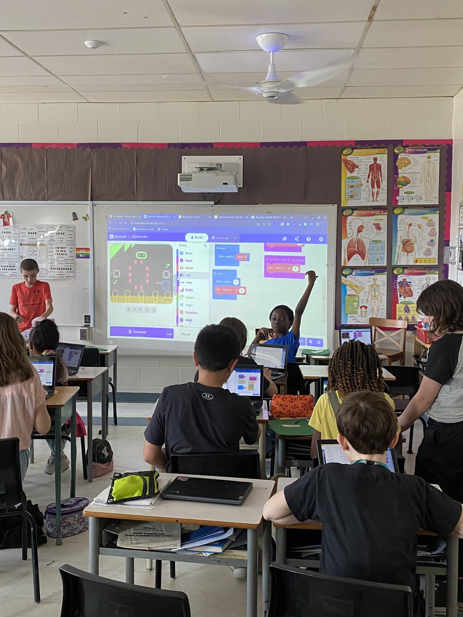 nmfarrugia's tweet image. Yesterday we coded some @microbit_edu to help us keep score in phys. ed. I’m excited to show them the new game we are playing tomorrow. Have to admit- I walked into this, as I usually do with coding, with some hesitancy, and together we figured it out!#ocsbDeepLearning #ocsbSTEM