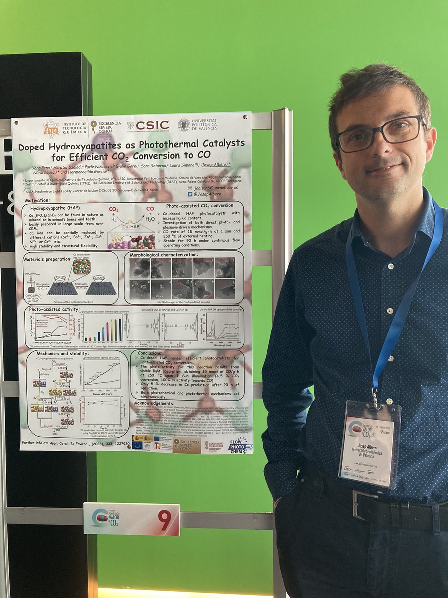 Very glad to present the doped-hydroxyapatites for photo-assisted CO2 hydrogenation #AportandoValorAlCO2 #RyC @ITQ_UPVCSIC @flowphotochem