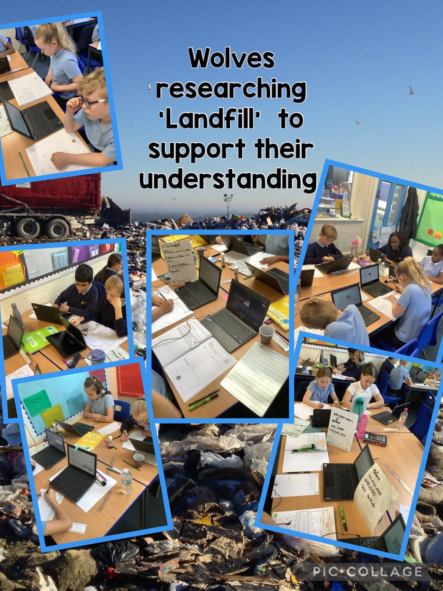 Busy Wolves researching ‘Landfill’. Their notes will then be used to help them produce a persuasive piece of writing to warn others of the damage landfill is creating. <a href="/wearenewington/">Newington Academy</a>