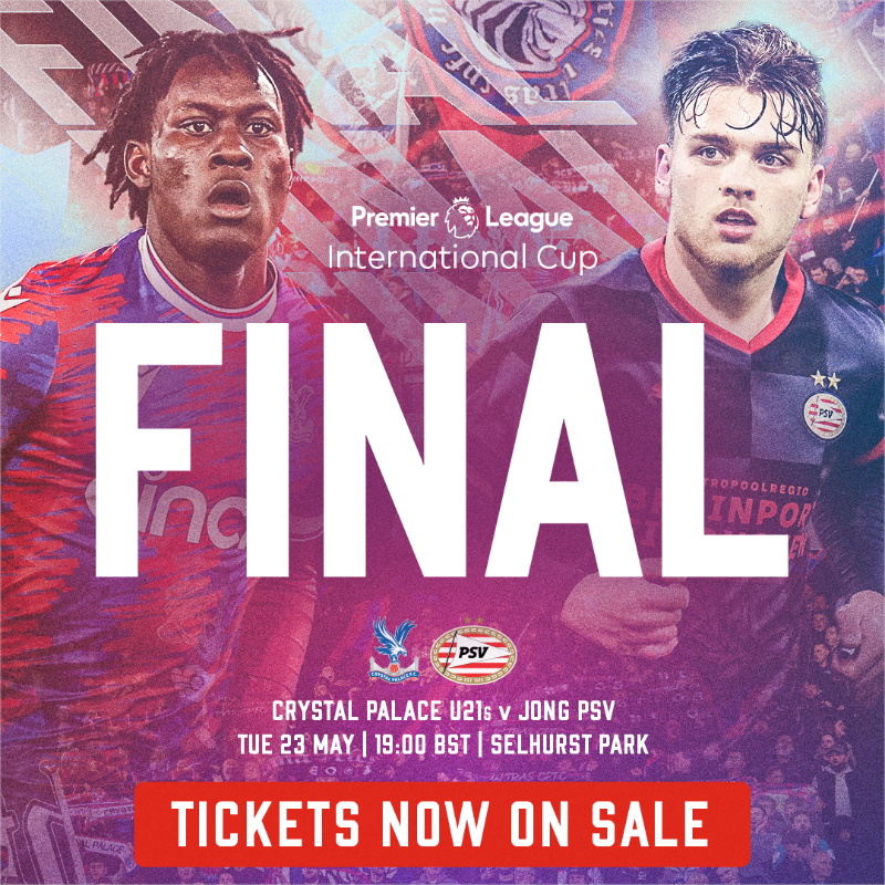 CPFCAcademy's tweet photo. Over 1⃣6⃣0⃣0⃣ tickets have already been sold in less than 24 hours for our #PLInternationalCup final!

Grab yours now from as low as £1 👇

#CPFC