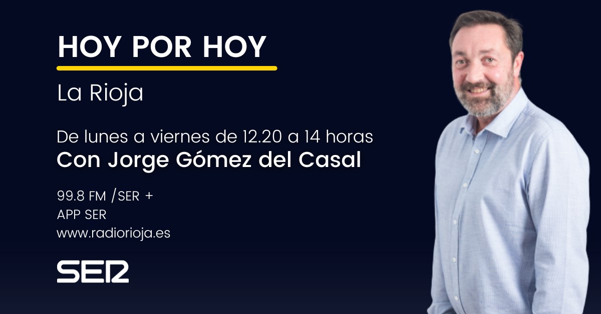 RadioRioja's tweet photo. 📻 #HoyporHoyLaRioja

✍🏻 Propuestas @CaritasLaRioja elecciones
📚 @LibreriaCerezo
🎼 Previa de Eurovisión con @BPantaloneta
🌻 Sequía | @lariojaorg y 👷🏻 medidas para trabajadores al aire libre | CPAR
🏃🏼 UAR Gladiator Race
🎷 Mayo Jazzea | @AytoLogrono
📖 Libro @lorenzosilva https://t.co/SWEUhaPmGb