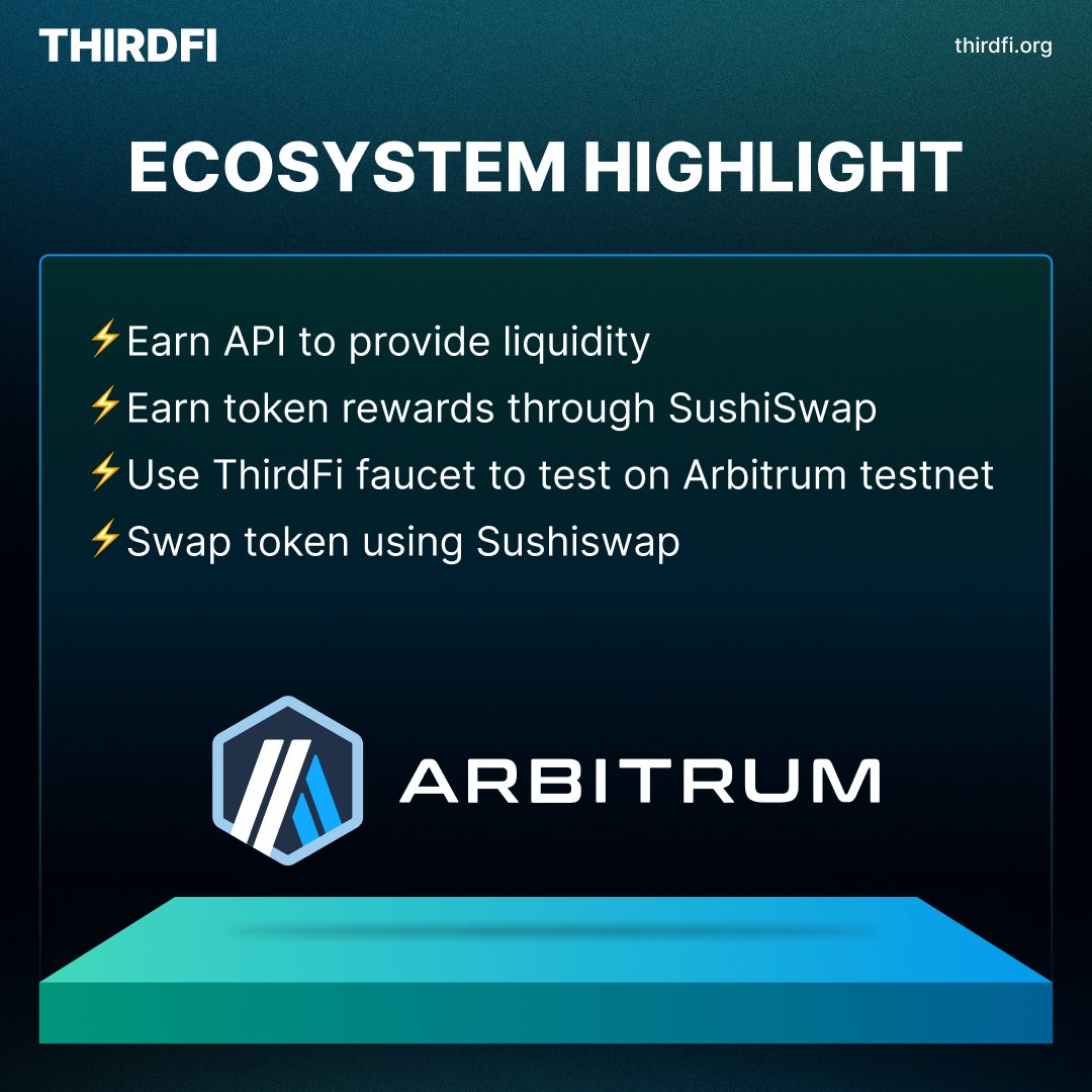 Maiga_AI's tweet photo. ⚡ThirdFi Integration Highlights

Discover the power of ThirdFi API and unlock limitless potential for Web3 development on @Arbitrum

🚀Start building with us at https://t.co/vvFlHTmYEh

📃Check out  https://t.co/egoRkP8om7 to know more https://t.co/ZZBd8WP3nn