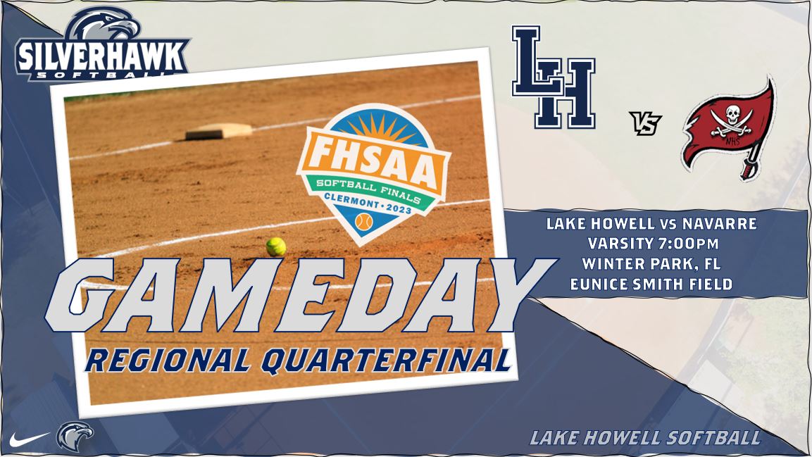 #𝙂𝘼𝙈𝙀𝘿𝘼𝙔
𝙁𝙃𝙎𝘼𝘼 𝙍𝙚𝙜𝙞𝙤𝙣𝙖𝙡 𝙌𝙪𝙖𝙧𝙩𝙚𝙧𝙛𝙞𝙣𝙖𝙡

🆚Navarre
📅May 11
⌚️7:00
📍Winter Park, FL
🏟️Eunice Smith Field
🎟️GoFan