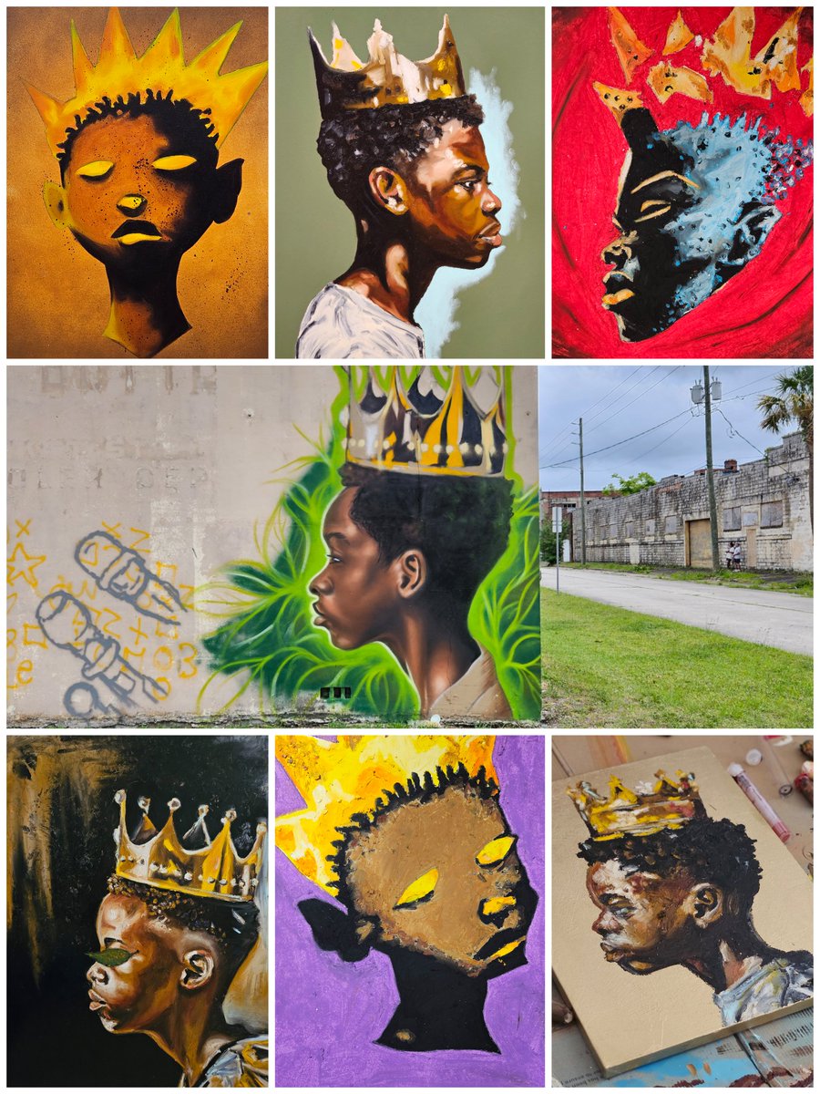 I focus my work on depicting young Black men and boys in the form of their highest selves. We have enough negative images out here. I want to show them a reflection of themselves they don't often see.