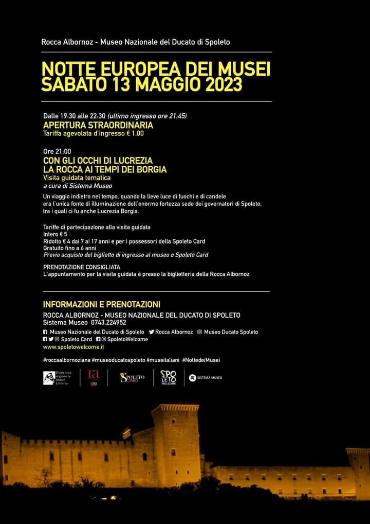 📌Vi aspettiamo sabato 13 maggio alla Rocca Albornoz e al Tempietto sul Clitunno in occasione de La Notte dei Musei 2023. Apertura straordinaria serale dalle 19:30 alle 22:30, tariffa agevolata d'ingresso €1,00 e visite guidate ❗