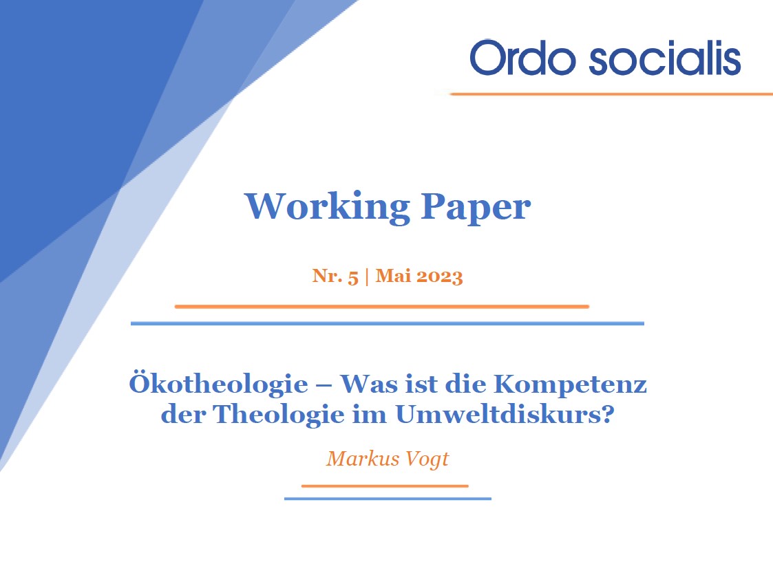 +++ OS Working Paper Nr. 5 erschienen +++

Markus Vogt, Professor für Christliche Sozialethik an der <a href="/LMU_Muenchen/">Universität München</a> und Sprecher des Wissenschaftlichen Beirates von Ordo socialis, erörtert  die Kompetenz der #Theologie im #Umweltdiskurs. 🌏🌱

👉ordosocialis.de/working-paper/