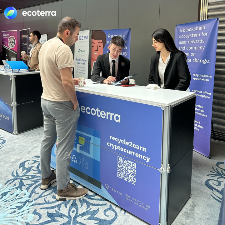 ecoterraio's tweet photo. ecoterra is taking the #Blockchain industry by storm as a sponsor of the @BEconomy_HQ Istanbul summit 💥

Come and meet our team, explore our innovative solutions, and learn how we're leading the charge towards a sustainable future 🤝

Join us at the #BESUMMIT now! 🚀

#Crypto https://t.co/Zv3ZABxIvk