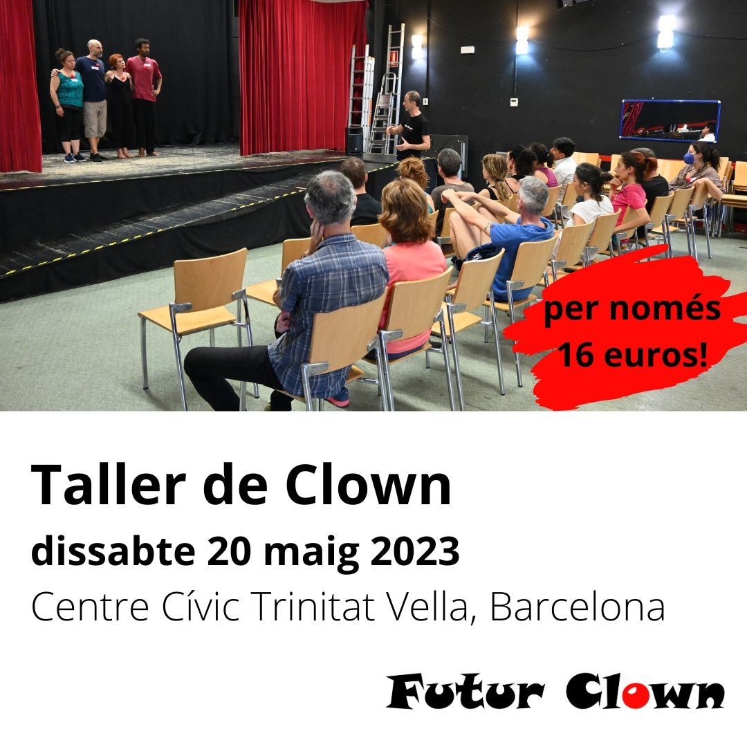futurclown's tweet photo. Taller d'Iniciació al Clown com a eina d'autoconeixement El preu habitual d'aquest taller és de 60 euros. Aprofita aquest preu especial, subvencionat pel Centre Cívic de Trinitat Vella! @cctrinitatvella Més informació a https://t.co/KfA2AMUrO7 https://t.co/qxSKr3IJyv