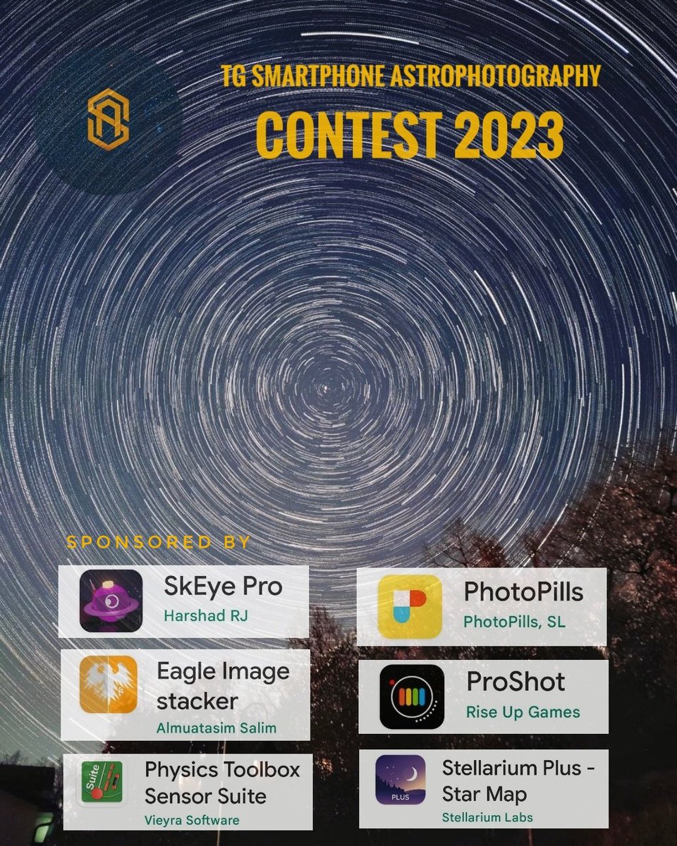 Telegram Group Smartphone Astrophotography (@smartphone_astr) on Twitter photo The Group contest 2023 will start soon. We thank our sponsors <a href="/photopills/">PhotoPills</a> - <a href="/t3e_wolf/">๐
๐๐๐๐|๐ถ๐ช๐ช๐ญ</a> - <a href="/StellariumLabs/">Stellarium Labs</a> - Physics Toolbox Sensor Suite - SkEye - ProShot. #photography #Astrophotography #smartphone_astrophotography #mobilephotography The Group contest 2023 will start soon. We thank our sponsors <a href="/photopills/">PhotoPills</a> - <a href="/t3e_wolf/">๐
๐๐๐๐|๐ถ๐ช๐ช๐ญ</a> - <a href="/StellariumLabs/">Stellarium Labs</a> - Physics Toolbox Sensor Suite - SkEye - ProShot. #photography #Astrophotography #smartphone_astrophotography #mobilephotography