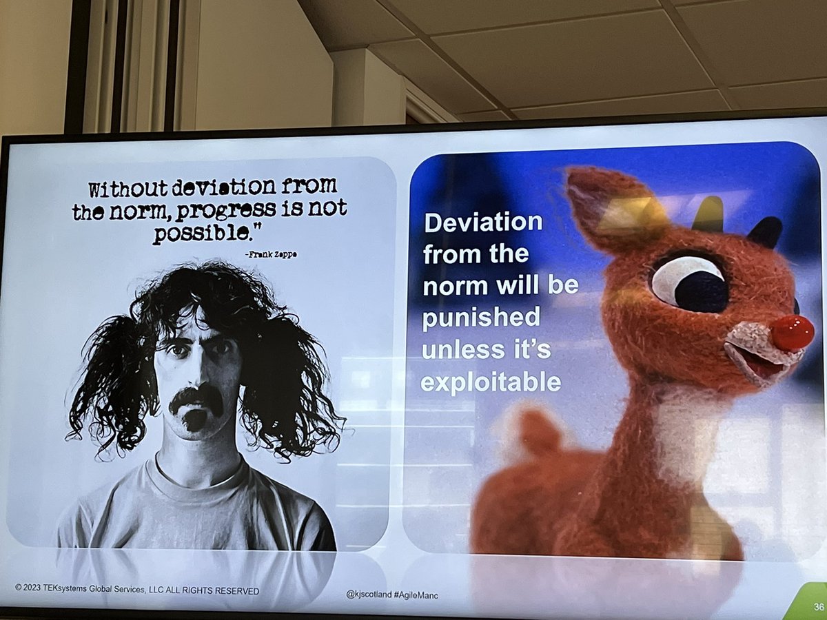 ojuncu's tweet image. Valuable reminder by @kjscotland at @agilemanc : deviation is the source of progress . #agilemanc