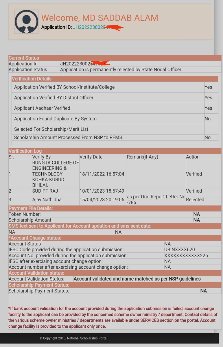 SaddabAlam6's tweet photo. @DCGumla @MOMAIndia @JharkhandCMO I am deeply disappointed by the decision to reject my application,especially since I took great care to ensure that all the necessary documents were submitted correctly.I have double-checked my document and can confirm that they were all accurate https://t.co/BuUDHQZ7Y6