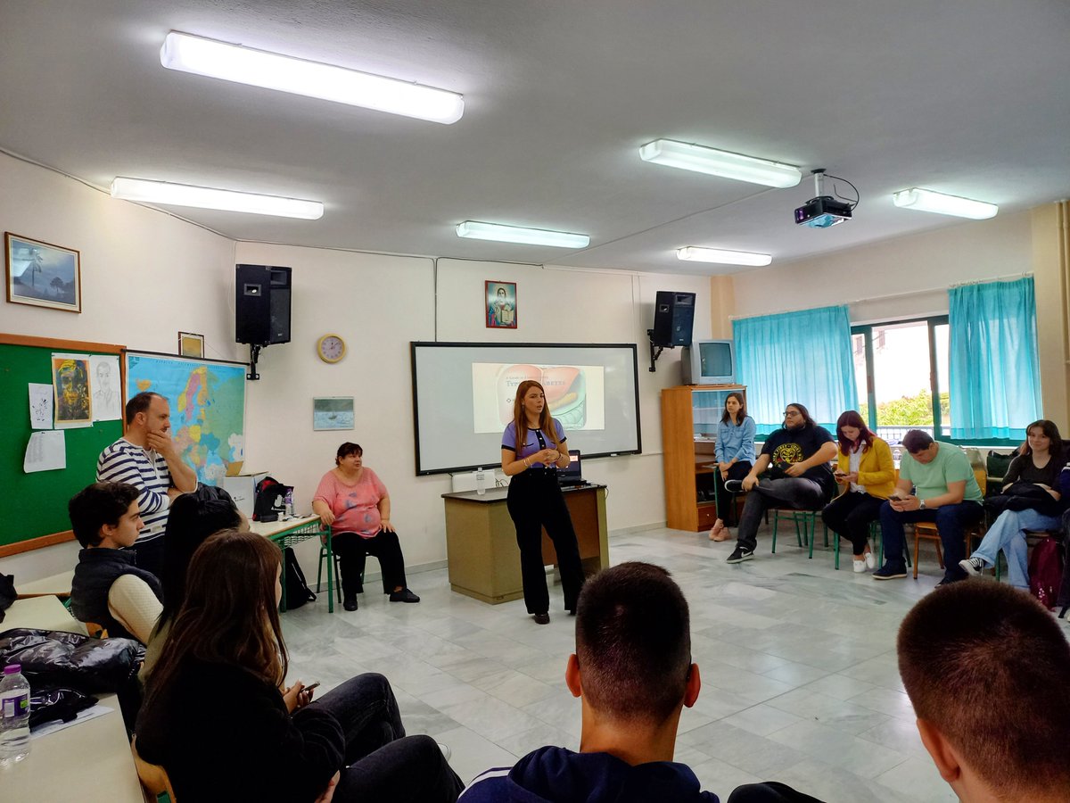 hellasforus's tweet photo. We are thrilled to share the progress of our #diabetes101 #ErasmusPlus project! Our team has been working hard to raise awareness about this condition. Check out our latest presentation in Kozani's high school, featuring some of our key findings. 
#diabetes #Hellasforus https://t.co/Le4gBj6RVy
