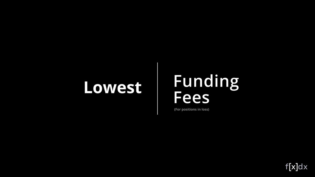 fxdxdex's tweet image. Since Traders trade against a pool of assets supplied by LPs, here is how we manage the risks, in case of position in loss while offering zero trading fees.

Introducing our Lowest Funding Fee Model.

A Detailed Thread (1/n) 🧵 👇