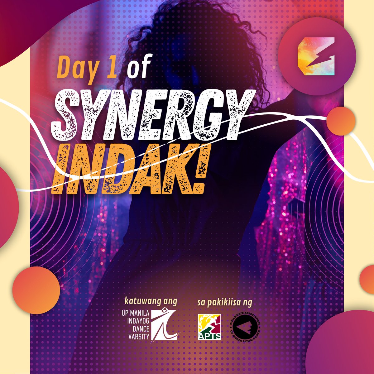 CAMPSynergy's tweet photo. Day one is done! 

Maraming salamat sa lahat ng dumalo sa unang araw ng Synergy Indak! Huwag mag-alala dahil hindi pa dito nagtatapos ang ating paghataw. 

Magrehistro na para sa ikalawang araw ng workshop gamit ang link sa baba. 

https://t.co/BmIpExU6YA https://t.co/emMqpxpHjz