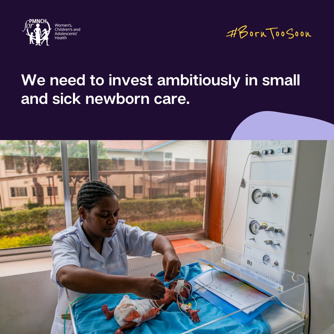 PMNCH's tweet photo. We need to invest ambitiously in small &amp; sick newborn care to ensure that every newborn, everywhere, can survive &amp; thrive.

Find out more 👉🏿 https://t.co/8v08xqimRY 

#BornTooSoon #IMNHC2023 @alignmnh @NEST360org @MARCH_LSHTM https://t.co/FXgNzo8F8l