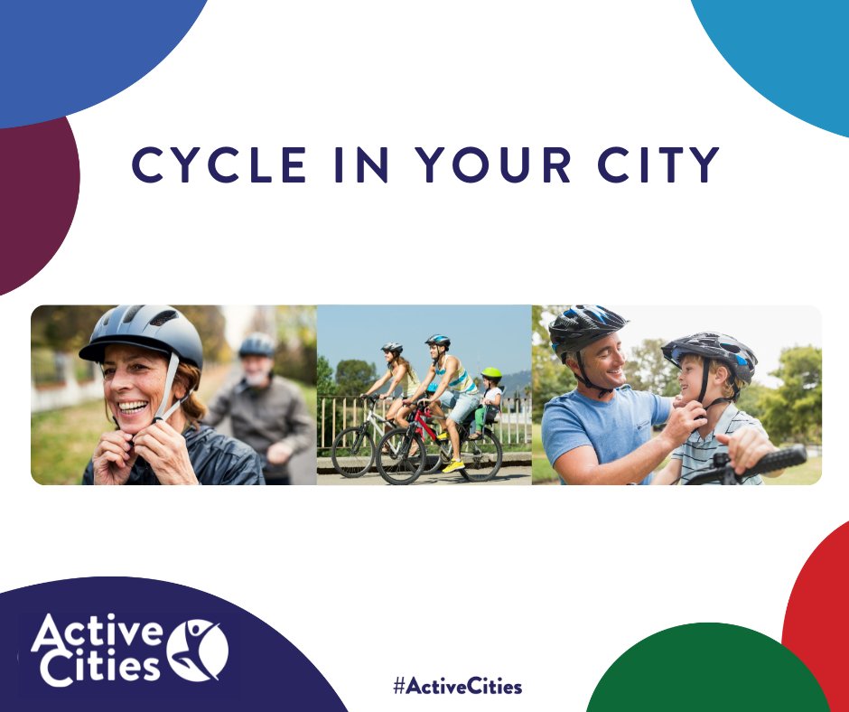It's Bike Week from May 13th-21st!
 
There's lots of ways you, your friends and your family can get active this #BikeWeek
 
🚴 Cycle to work?
🚴 Cycle to school?
🚴 Cycle with friends or family?
🚴 Cycle around your local area?
 
Will you cycle in your city?
 
#ActiveCities