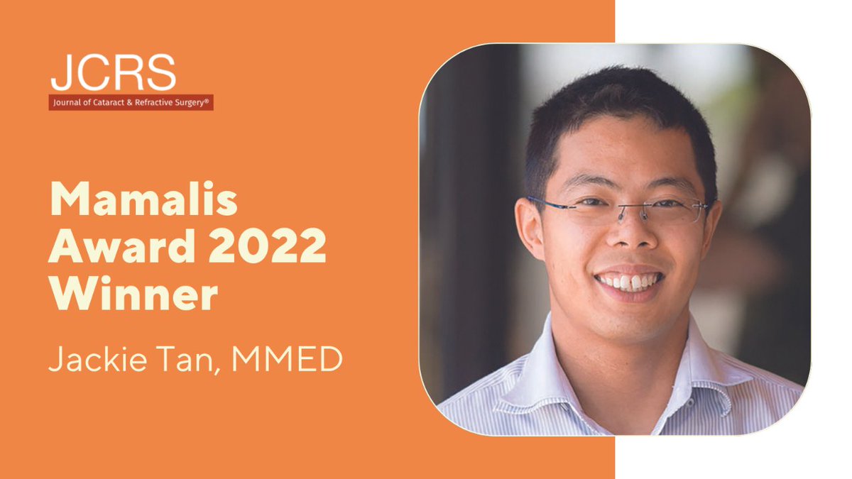 jcrsjournal's tweet photo. The Mamalis Award for the Best Laboratory Science article published within the calendar year is given in honor of Nick Mamalis, MD, an Editor Emeritus of the JCRS.

The 2022 winner is Jackie Tan MMED – read the full paper: https://t.co/xqv3aJtCDS 

#Ophthalmology #Ophthalmologist https://t.co/wUOohQVMEN