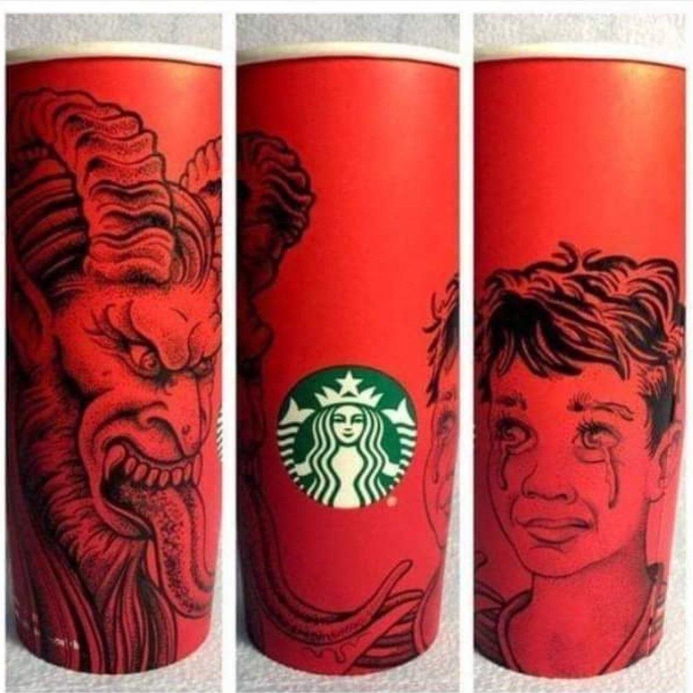 RituRathaur's tweet photo. This is #Starbucks for you .. subtly promoting satanism and p@edo filia

Just #BoycottStarbucks forever, save your children from this evil raring to make inroads in our Bharat .. https://t.co/XqxPVxg3D9