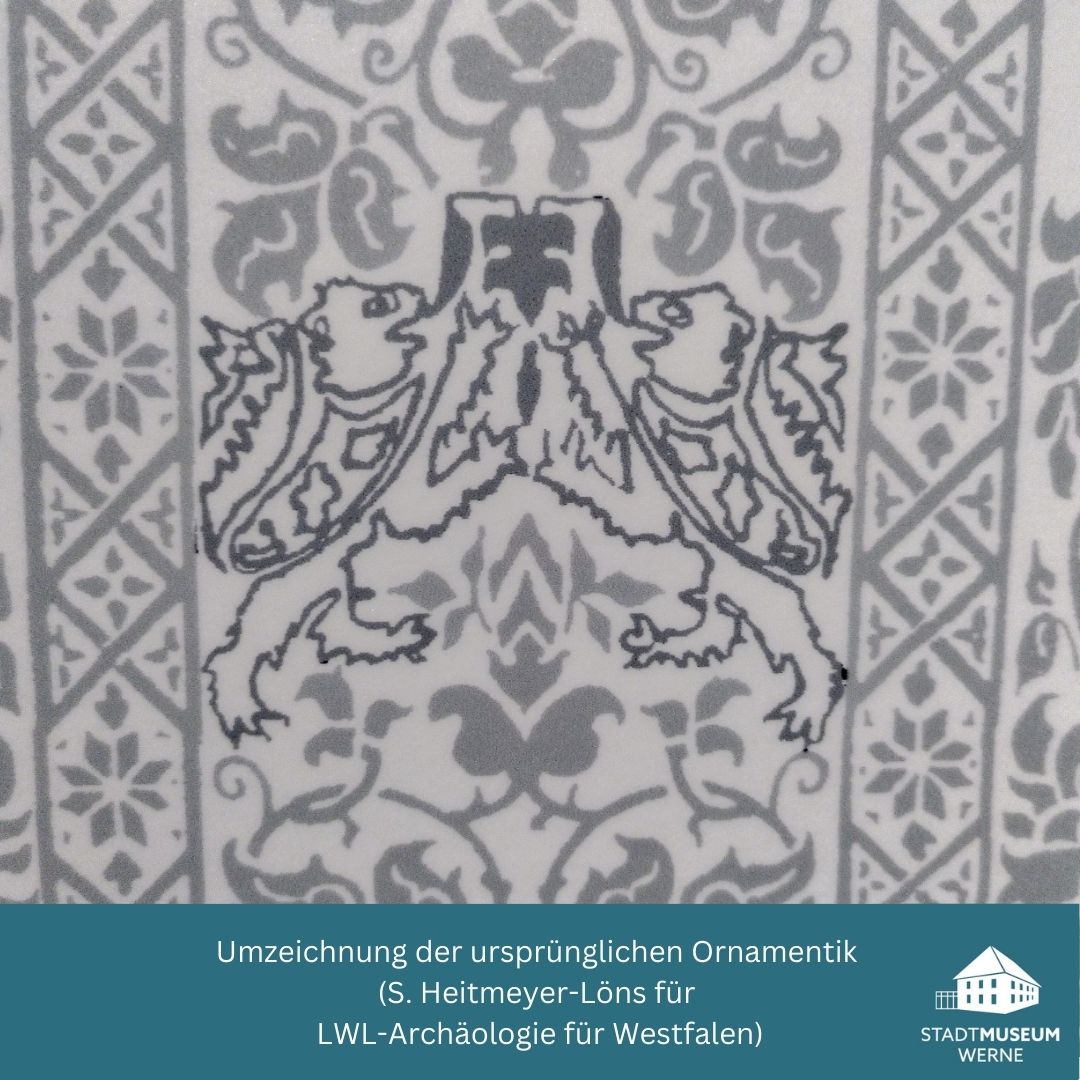 KeinRembrandt's tweet photo. Ein ganz besonderer #museumsstoff, die Seide mit ihrer wunderbaren Ornamentik aus Löwen, Greifen, Gazellen und Drachen, vermutlich aus dem 13. Jh. und in Italien gefertigt, wurde in den 1990ern in der Kirche St. Christophorus in #Werne geborgen.
#keinRembrand #Archäologie #Museum https://t.co/C3YzUKbyEo