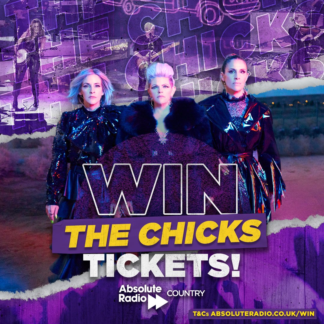 Absolute Radio Country (@arcountry) on Twitter photo WIN a pair of tickets to see @TheChicks on their UK Tour this June/July! 🇬🇧
1️⃣ RETWEET this tweet.
2️⃣ REPLY with CARDIFF, GLASGOW, BIRMINGHAM or MANCHESTER
3️⃣ You must be following <a href="/ARCountry/">Absolute Radio Country</a> to win!🤞
Entries close 18.05.2023 at 12pm. T&Cs - bit.ly/3BzVbG5 WIN a pair of tickets to see @TheChicks on their UK Tour this June/July! 🇬🇧
1️⃣ RETWEET this tweet.
2️⃣ REPLY with CARDIFF, GLASGOW, BIRMINGHAM or MANCHESTER
3️⃣ You must be following <a href="/ARCountry/">Absolute Radio Country</a> to win!🤞
Entries close 18.05.2023 at 12pm. T&Cs - bit.ly/3BzVbG5