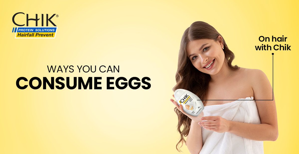 chikbyck's tweet image. What are your various ways of using eggs? Tell us in the comments below

#CHIKShampoo #BachchaBachchaJaantaHai #ProteinSolutions #HairCare #GlossyHair #HairfallPrevention #NaturalIngredients