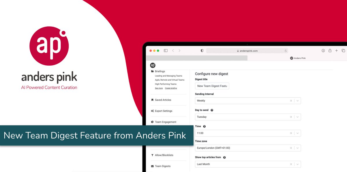Team Digest Feature from Anders Pink 

Read about our New Feature in our Blog and get started today!
ow.ly/F3FW50K3mul

#newfeature #landd #digest #contentcuration